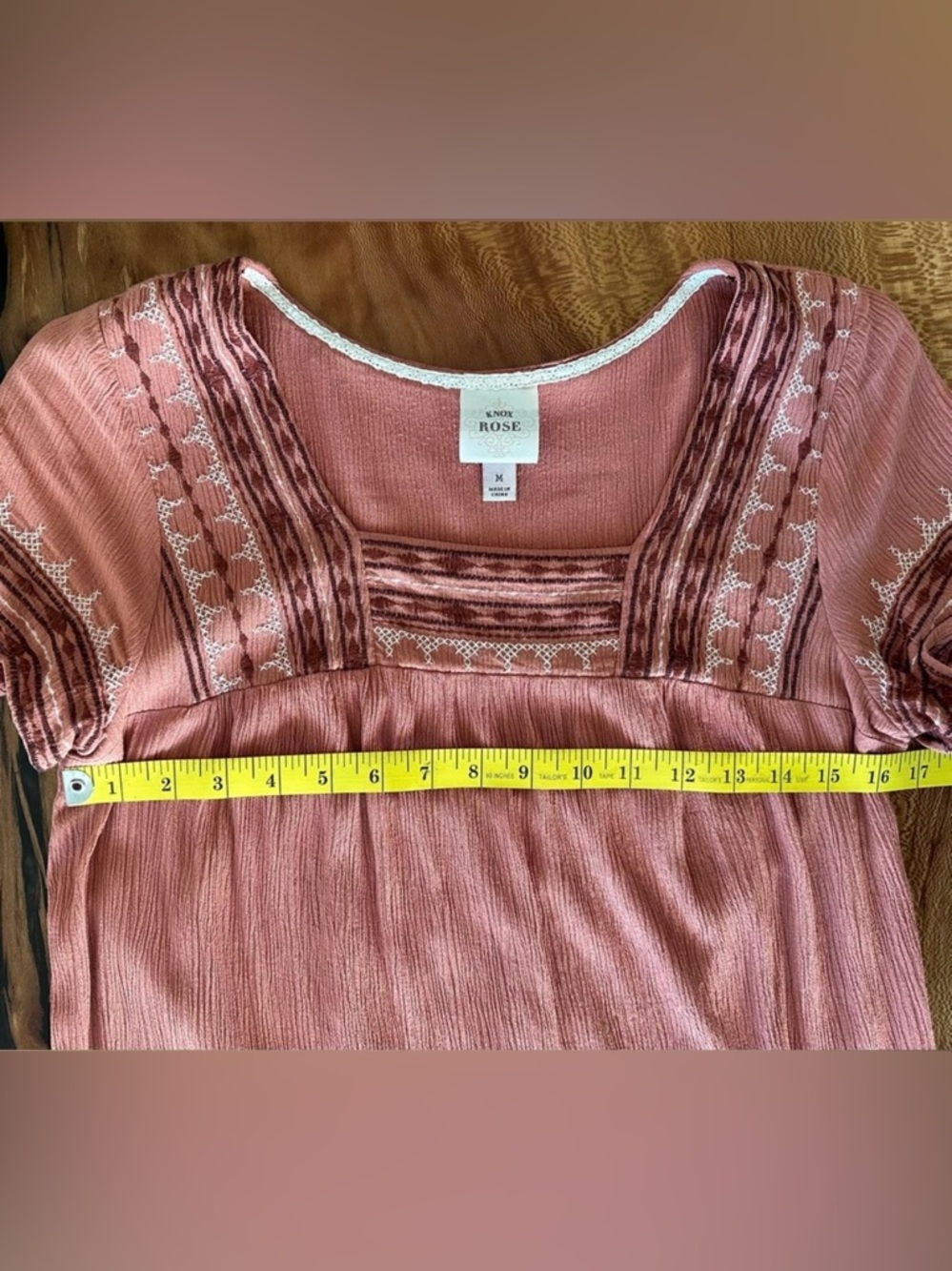 Knox Rose Dusty Rose Embroidered Sleeveless Boho Dress - Picture 6 of 13